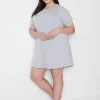 Sleepshirts^Lane Bryant Comfy Cotton Puff-Sleeve Sleepshirt Light Heather Gray