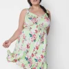 Chemises^Lane Bryant Comfy Cotton Ruffle Chemise Parisian Floral Lime