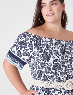 Jumpsuits & Rompers^Lane Bryant Convertible Off-The-Shoulder Romper Arya Floral