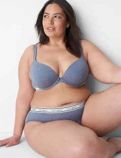 Underwire Bras^Lane Bryant Cotton Boost Plunge Bra Grisaille Heather