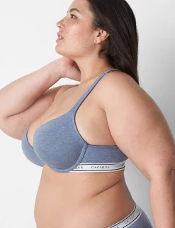 Plunge Bras^Lane Bryant Cotton Boost Plunge Bra Grisaille Heather