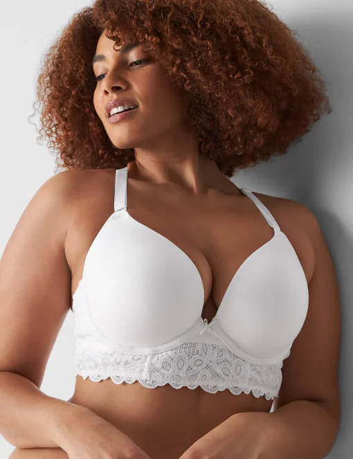 Underwire Bras^Lane Bryant Cotton Boost Plunge Bra Bright White
