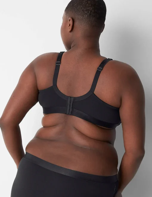 F To K Cups^Lane Bryant Cotton Boost Plunge Bra With Lace Black