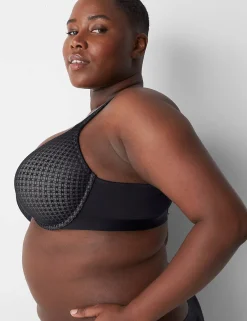 F To K Cups^Lane Bryant Cotton Boost Plunge Bra With Lace Black