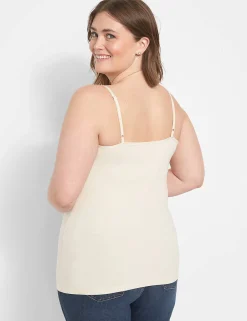 Knit Tops^Lane Bryant Cotton Cami Beige