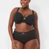 Brief Panties^Lane Bryant Cotton Full Brief Panty With Lace Waist Black