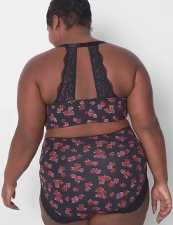 Brief Panties^Lane Bryant Cotton High-Waist Brief Panty With Lace Mini Roses