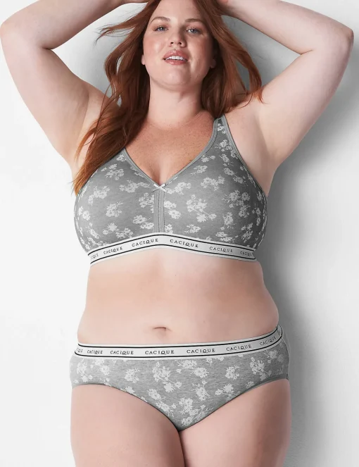 Hipster Panties^Lane Bryant Cotton Hipster Panty With Wide Waistband Floral Shadow