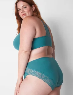 Hipster Panties^Lane Bryant Cotton Hipster Panty With Lace-Trimmed Back Hydro