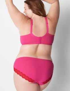 Hipster Panties^Lane Bryant Cotton Hipster Panty With Lace-Trimmed Back Pink Yarrow