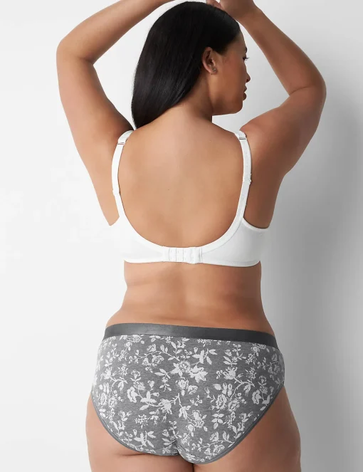 Hipster Panties^Lane Bryant Cotton Hipster Panty With Wide Waistband Garden Floral Grey