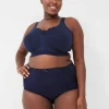 No-Wire Bras And Bralettes^Lane Bryant Cotton Lightly Lined No-Wire Bra With Lace Maritime Blue