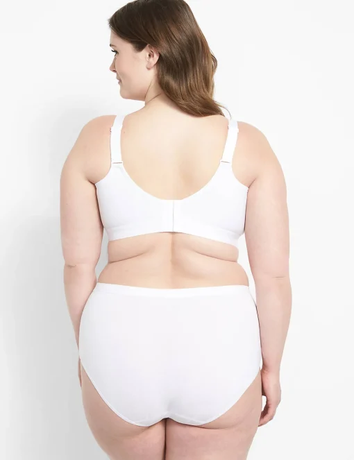 No-Wire Bras And Bralettes^Lane Bryant Cotton Lightly Lined No-Wire Scoop Bra Bright White