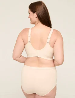 F To K Cups^Lane Bryant Cotton Lightly Lined No-Wire Full Coverage Bra Beige