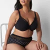 T-Shirt Bras^Lane Bryant Cotton Lightly Lined T-Shirt Bra With Lace Black