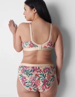 F To K Cups^Lane Bryant Cotton Lightly Lined T-Shirt Bra Blooms Sand Dollar