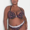 Thong Panties^Lane Bryant Cotton Thong Panty With Wide Waistband Mini Roses