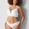 Thong Panties^Lane Bryant Cotton Thong With Lace Trim Bright White