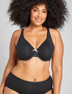 F To K Cups^Lane Bryant Cotton Unlined Full Coverage Bra Black