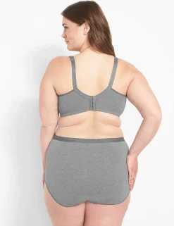 F To K Cups^Lane Bryant Cotton Unlined Full Coverage Bra Medium Heather Grey