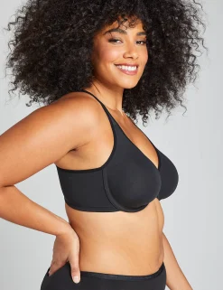 F To K Cups^Lane Bryant Cotton Unlined Full Coverage Bra Black