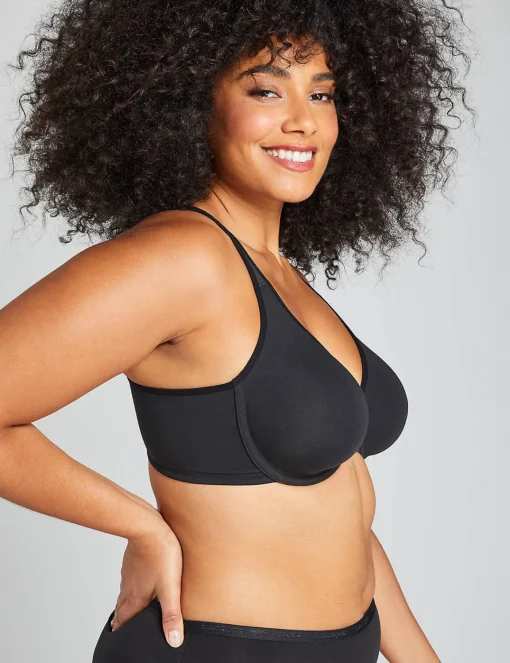 F To K Cups^Lane Bryant Cotton Unlined Full Coverage Bra Black