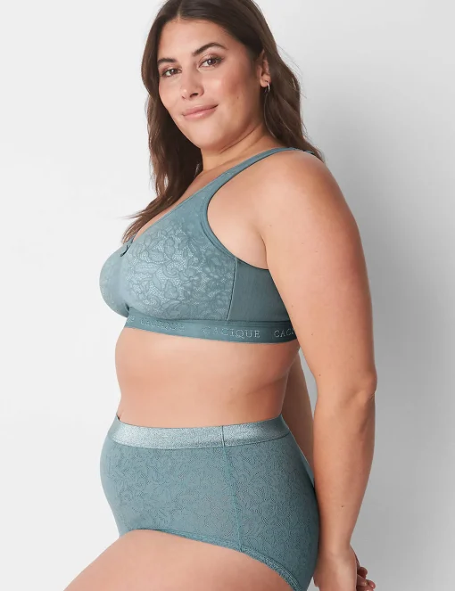 F To K Cups^Lane Bryant Cotton Unlined No-Wire Bra With Lace Lead