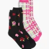 Sleep Separates^Lane Bryant Cozy 2 Pack - Roses And Plaid Gray Skies