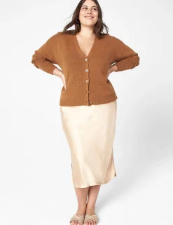 Sweaters^Lane Bryant Crew-Neck Cardigan Chipmunk