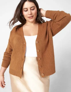 Sweaters^Lane Bryant Crew-Neck Cardigan Chipmunk