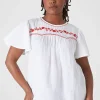 Shirts & Blouses^Lane Bryant Crew-Neck Embroidered Top White
