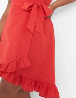 Date Night^Lane Bryant Crew-Neck Mixed-Fabric Dress Red