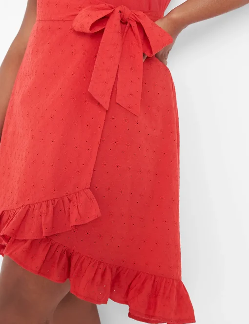 Date Night^Lane Bryant Crew-Neck Mixed-Fabric Dress Red