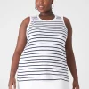 Knit Tops^Lane Bryant Crew-Neck Tank Breton Stripe