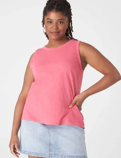 Knit Tops^Lane Bryant Crew-Neck Tank Honeysuckle