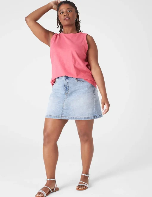 Knit Tops^Lane Bryant Crew-Neck Tank Honeysuckle