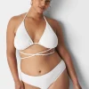 Swim Bottoms^Lane Bryant Crinkle Dipped Tanga Swim Bottom Bright White