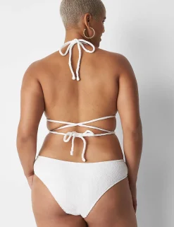 Swim Bottoms^Lane Bryant Crinkle Dipped Tanga Swim Bottom Bright White