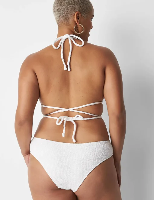 Swim Bottoms^Lane Bryant Crinkle Dipped Tanga Swim Bottom Bright White