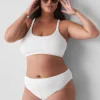 Swim Bottoms^Lane Bryant Crinkle High-Leg Cheeky Swim Bottom Bright White
