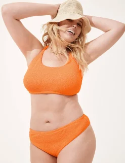 Swim Bottoms^Lane Bryant Crinkle High-Leg Cheeky Swim Bottom Orange Clown Fish
