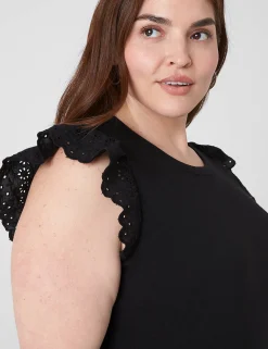 Sheath^Lane Bryant Crochet Sleeve Maxi Dress Black