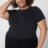 Knit Tops^Lane Bryant Crop Crew-Neck Washed Tee Black