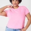 Knit Tops^Lane Bryant Crop Crew-Neck Washed Tee Sugar Plum