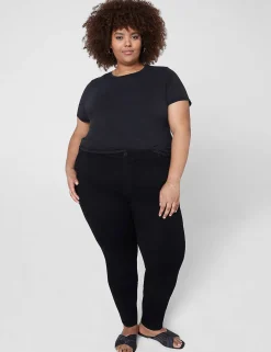 Knit Tops^Lane Bryant Crop Crew-Neck Washed Tee Black