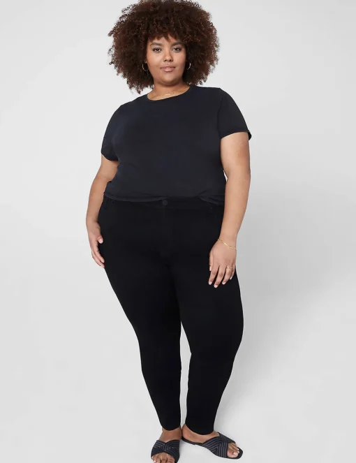 Knit Tops^Lane Bryant Crop Crew-Neck Washed Tee Black