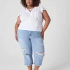 Knit Tops^Lane Bryant Crop Flutter-Sleeve Tie V-Neck Knit Top White