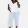 Shirts & Blouses^Lane Bryant Crop Flutter-Sleeve Tie V-Neck Top Ivory Rose