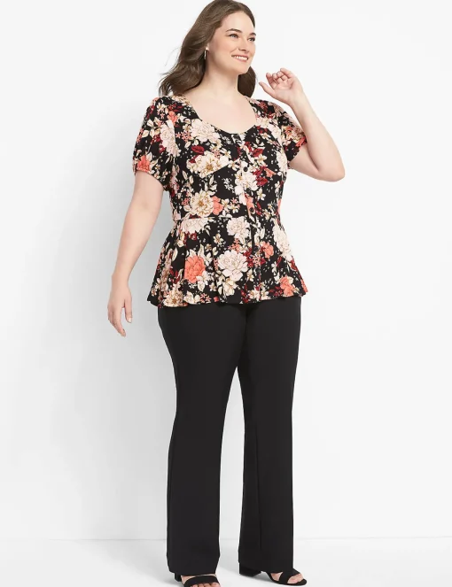Perfect Drape^Lane Bryant Curvy Fit Perfect Drape Straight Pant Black
