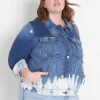 Jackets^Lane Bryant Denim Jacket - Laser Patchwork Light Denim